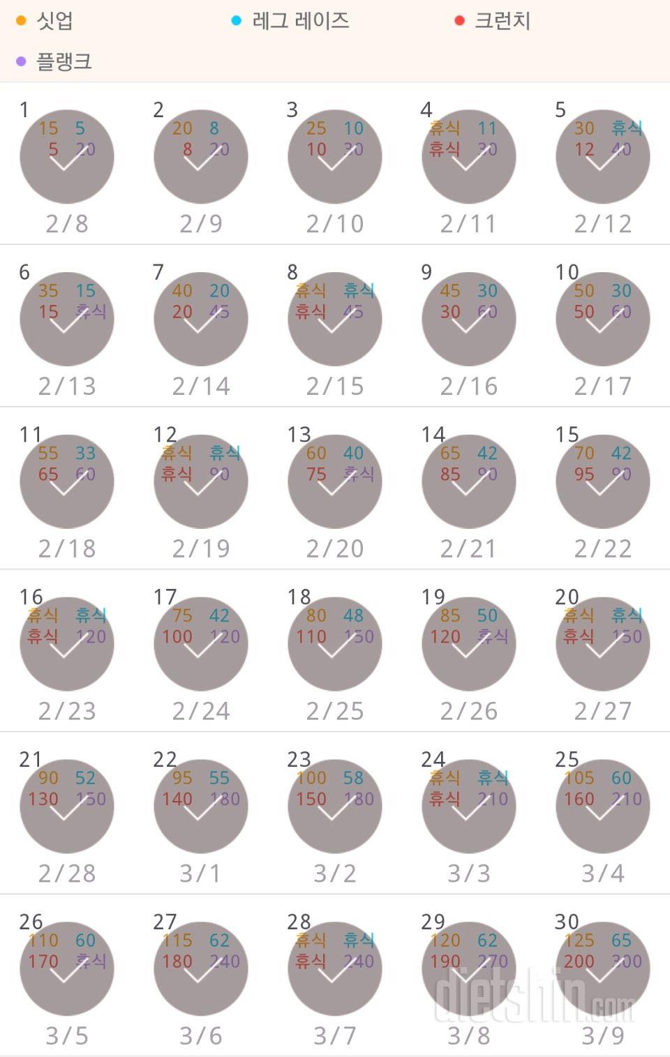 30일 복근 만들기 210일차 성공!