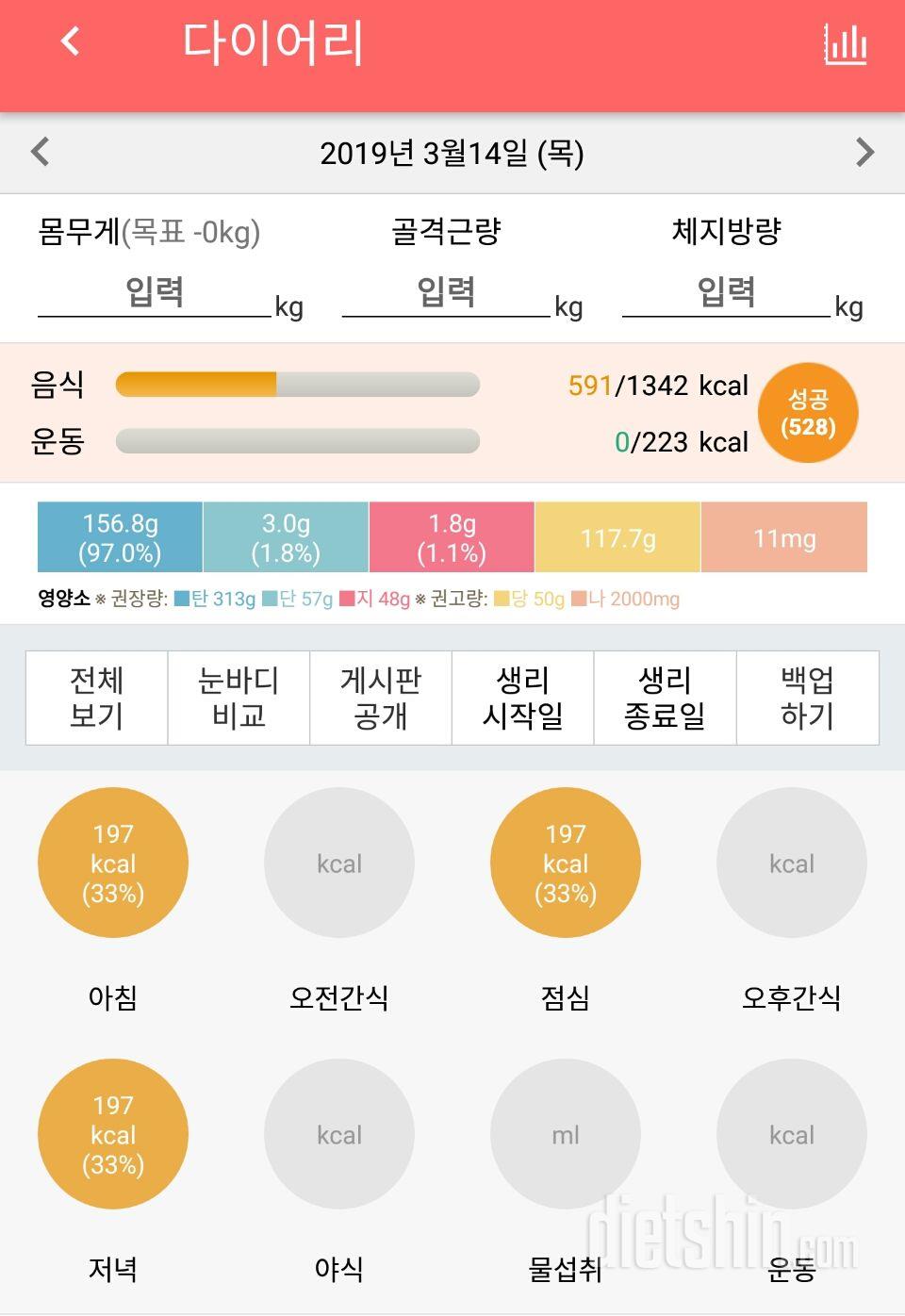 30일 1,000kcal 식단 122일차 성공!