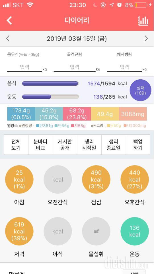 30일 당줄이기 3일차 성공!