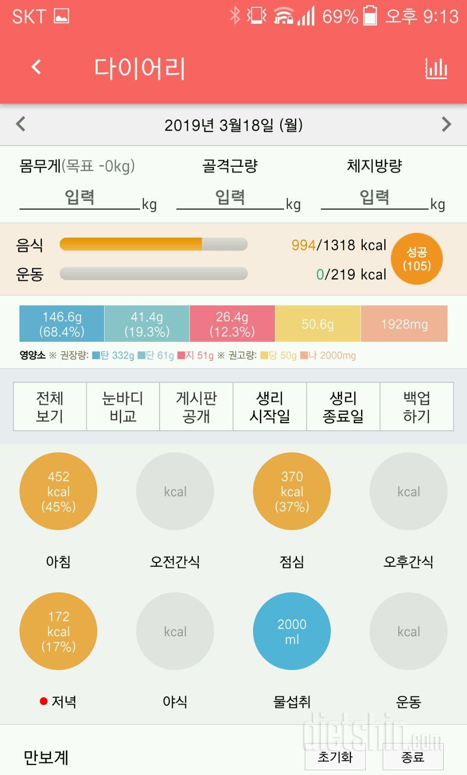 30일 야식끊기 4일차 성공!