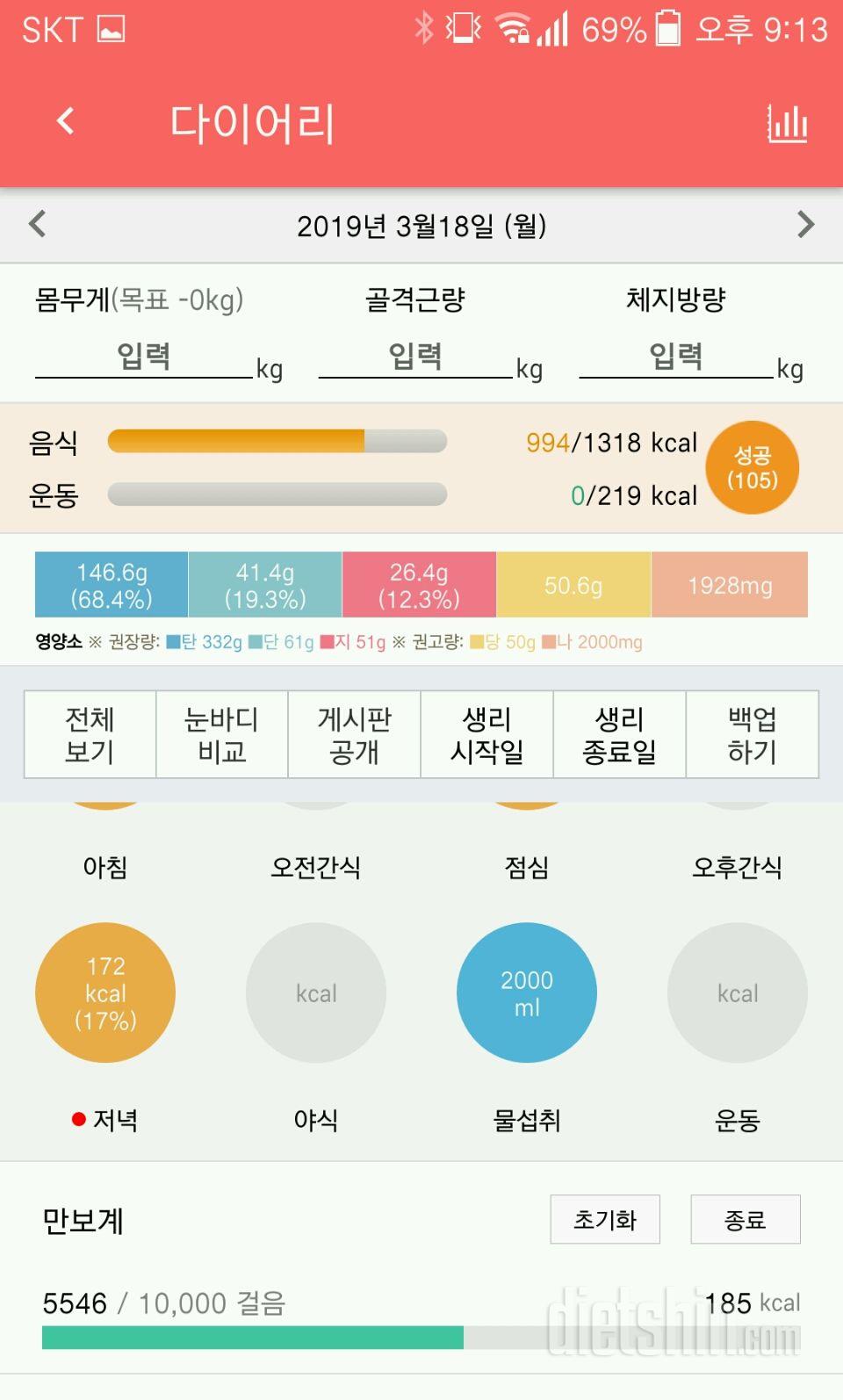 30일 야식끊기 4일차 성공!