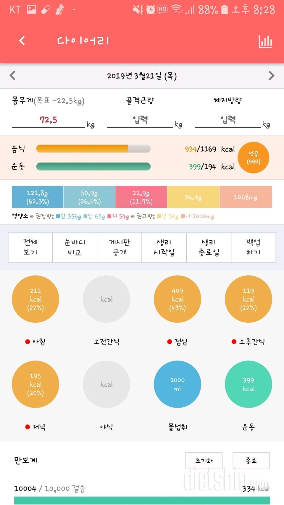 30일 당줄이기 1일차 성공!