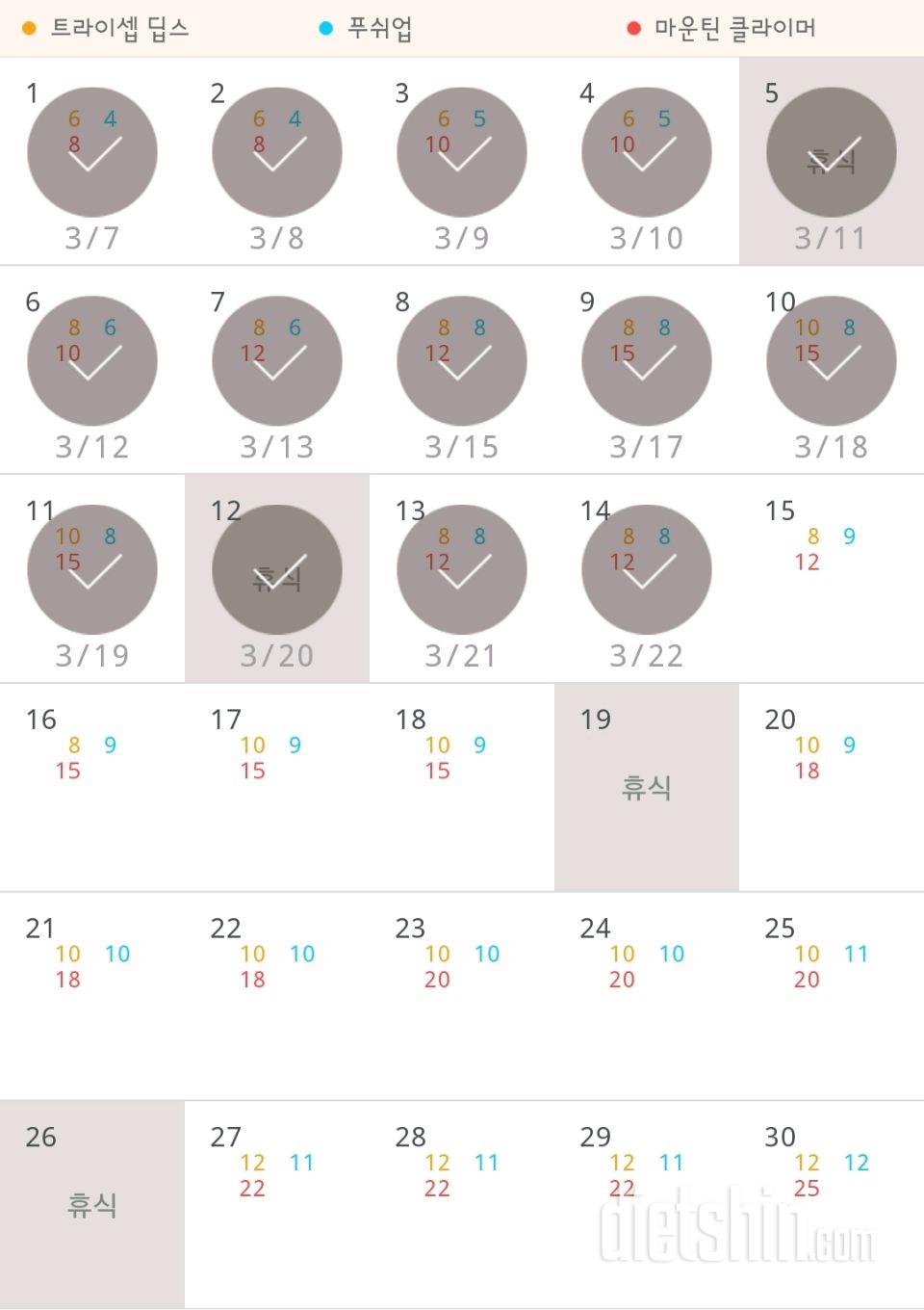 30일 슬림한 팔 14일차 성공!