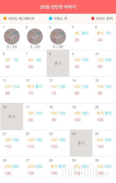 30일 탄탄한 허벅지 33일차 성공!