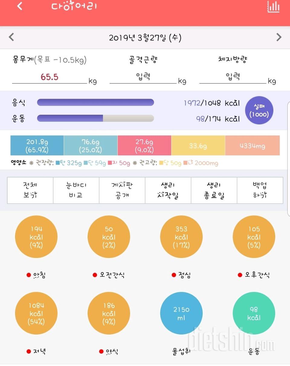 30일 하루 2L 물마시기 19일차 성공!