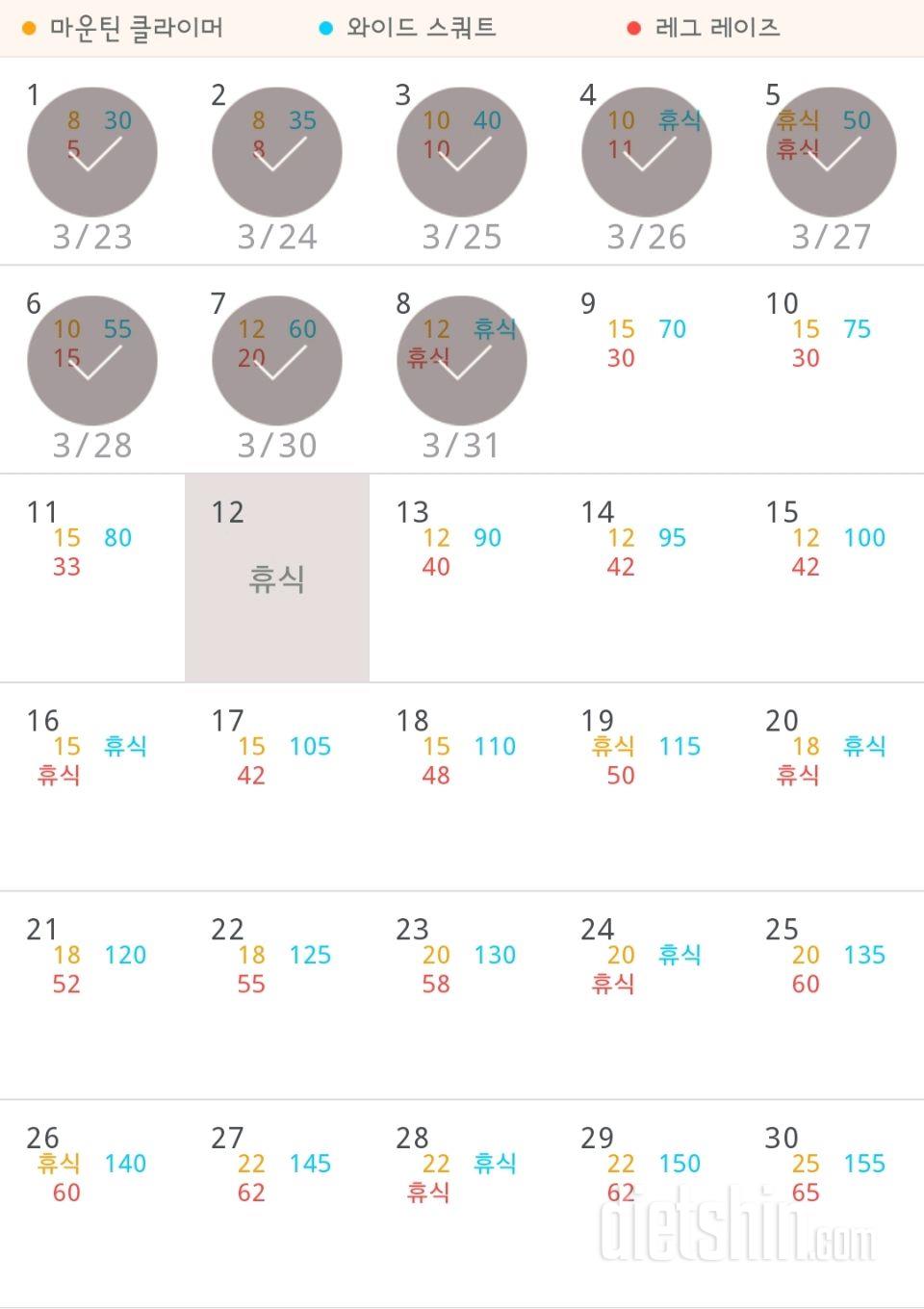 30일 체지방 줄이기 8일차 성공!