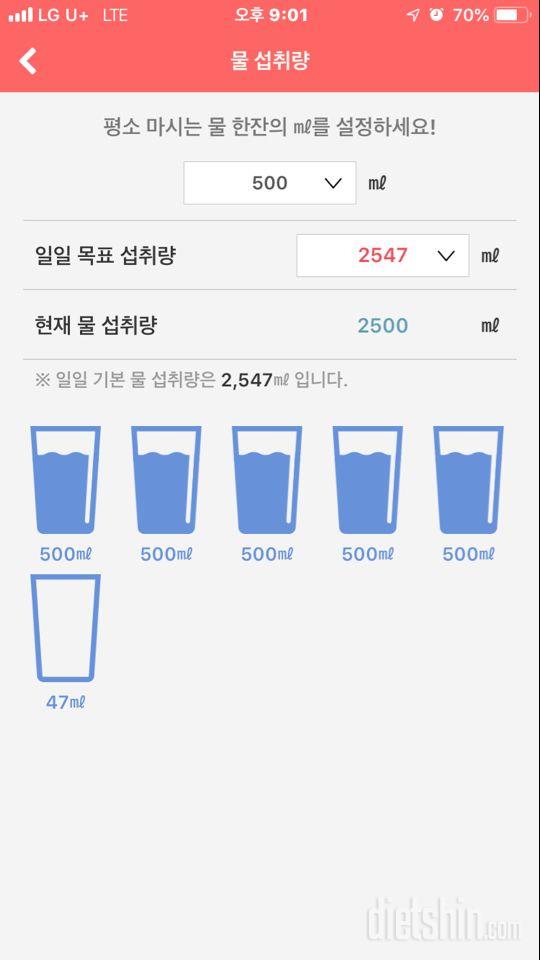 30일 하루 2L 물마시기 15일차 성공!