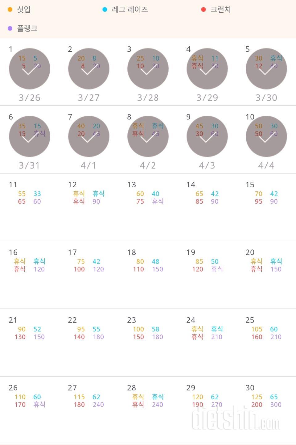 30일 복근 만들기 10일차 성공!