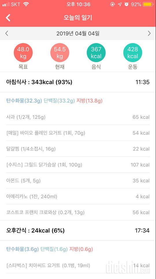 간헐적단식 18일차 (-5.5kg)