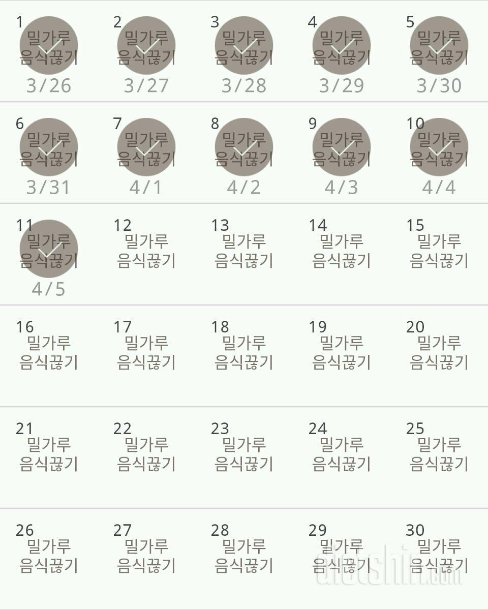 30일 밀가루 끊기 101일차 성공!