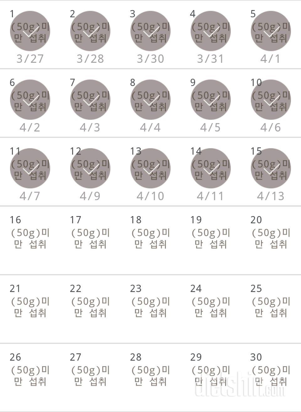 30일 당줄이기 15일차 성공!