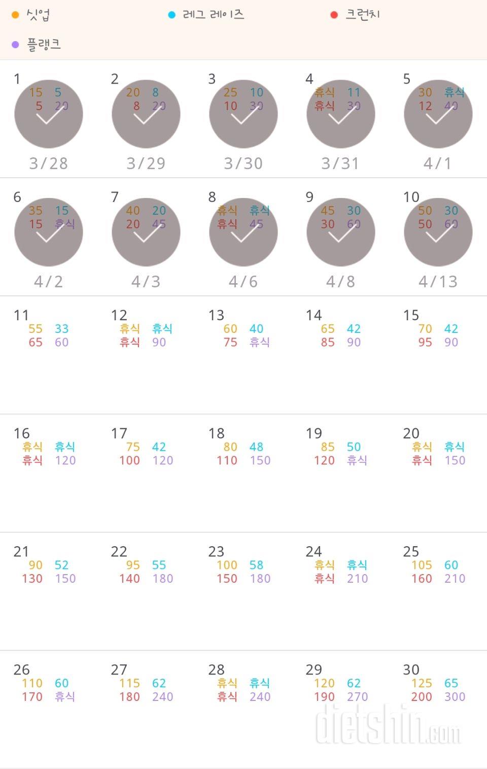 30일 복근 만들기 10일차 성공!