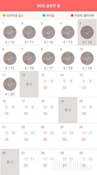 30일 슬림한 팔 11일차 성공!