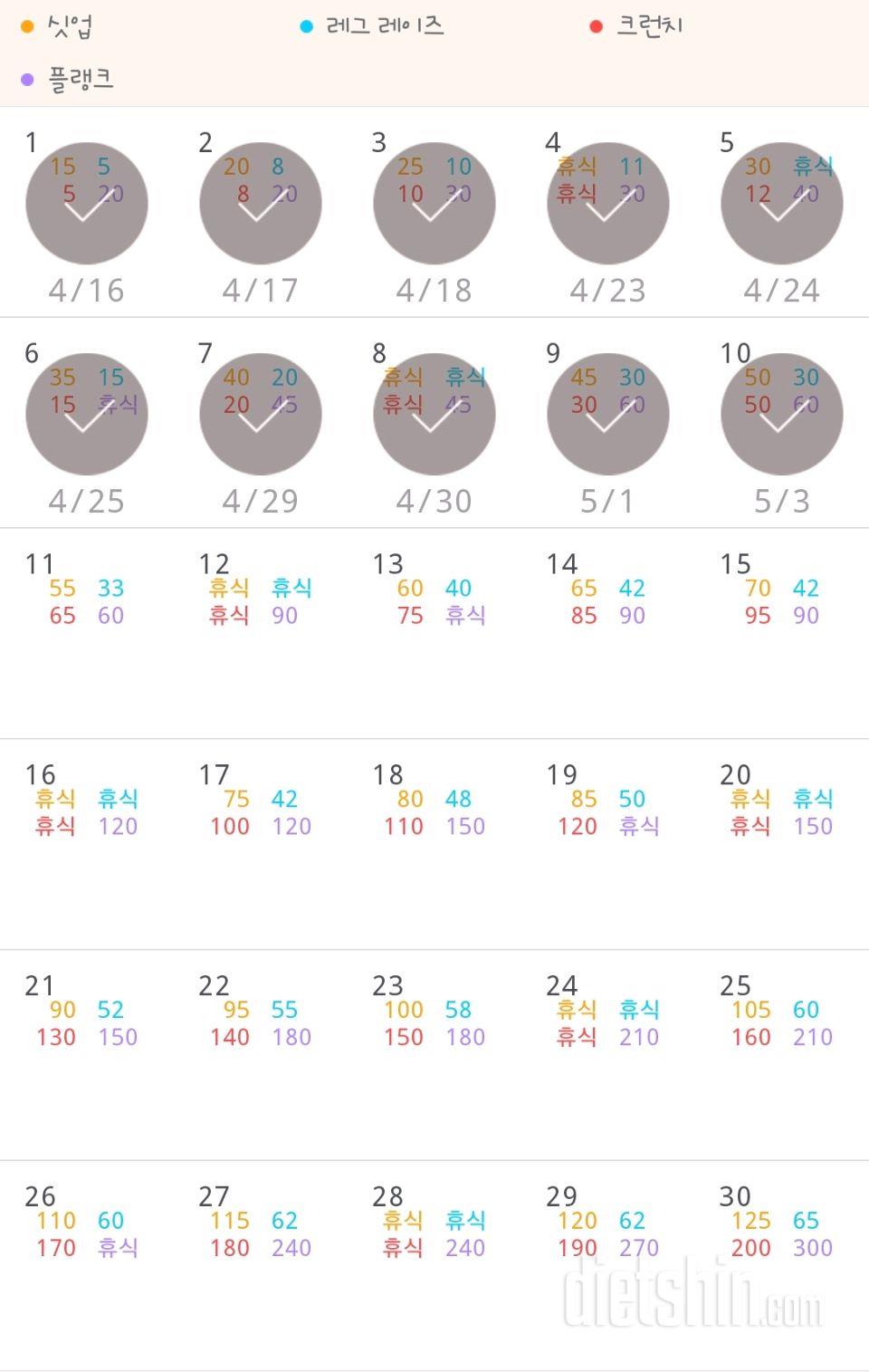 30일 복근 만들기 10일차 성공!