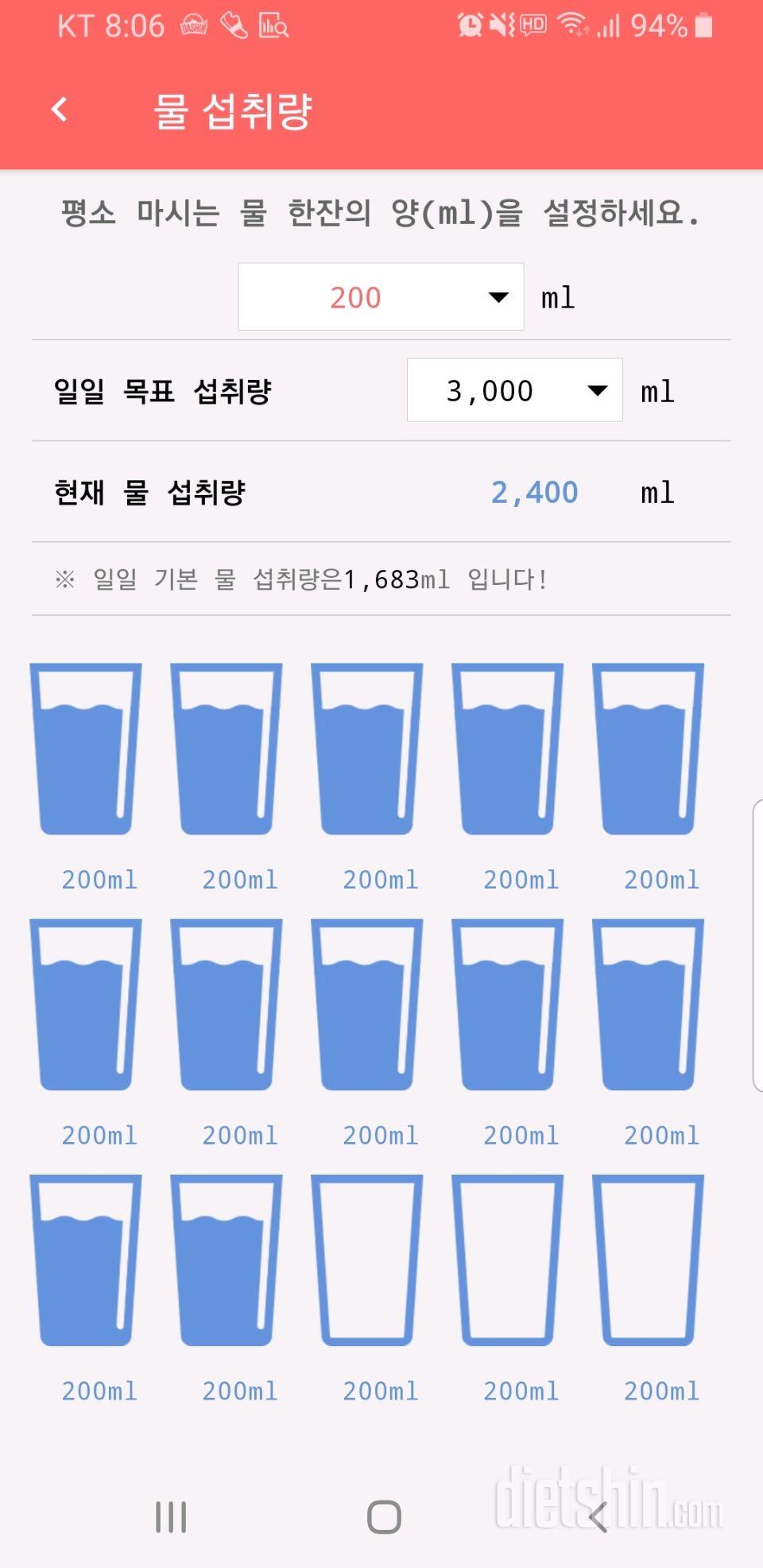 30일 하루 2L 물마시기 97일차 성공!