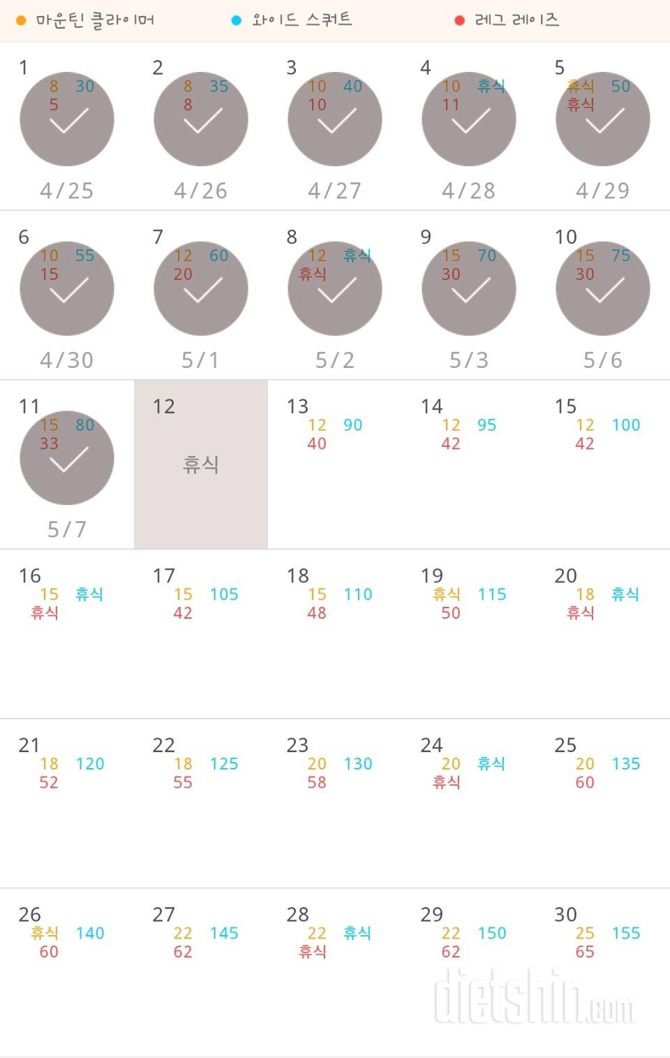 30일 체지방 줄이기 11일차 성공!