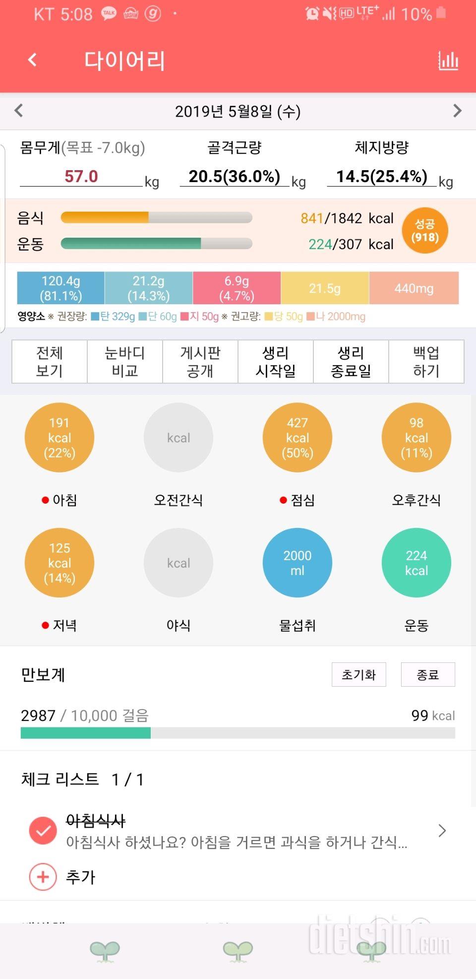 30일 밀가루 끊기 6일차 성공!