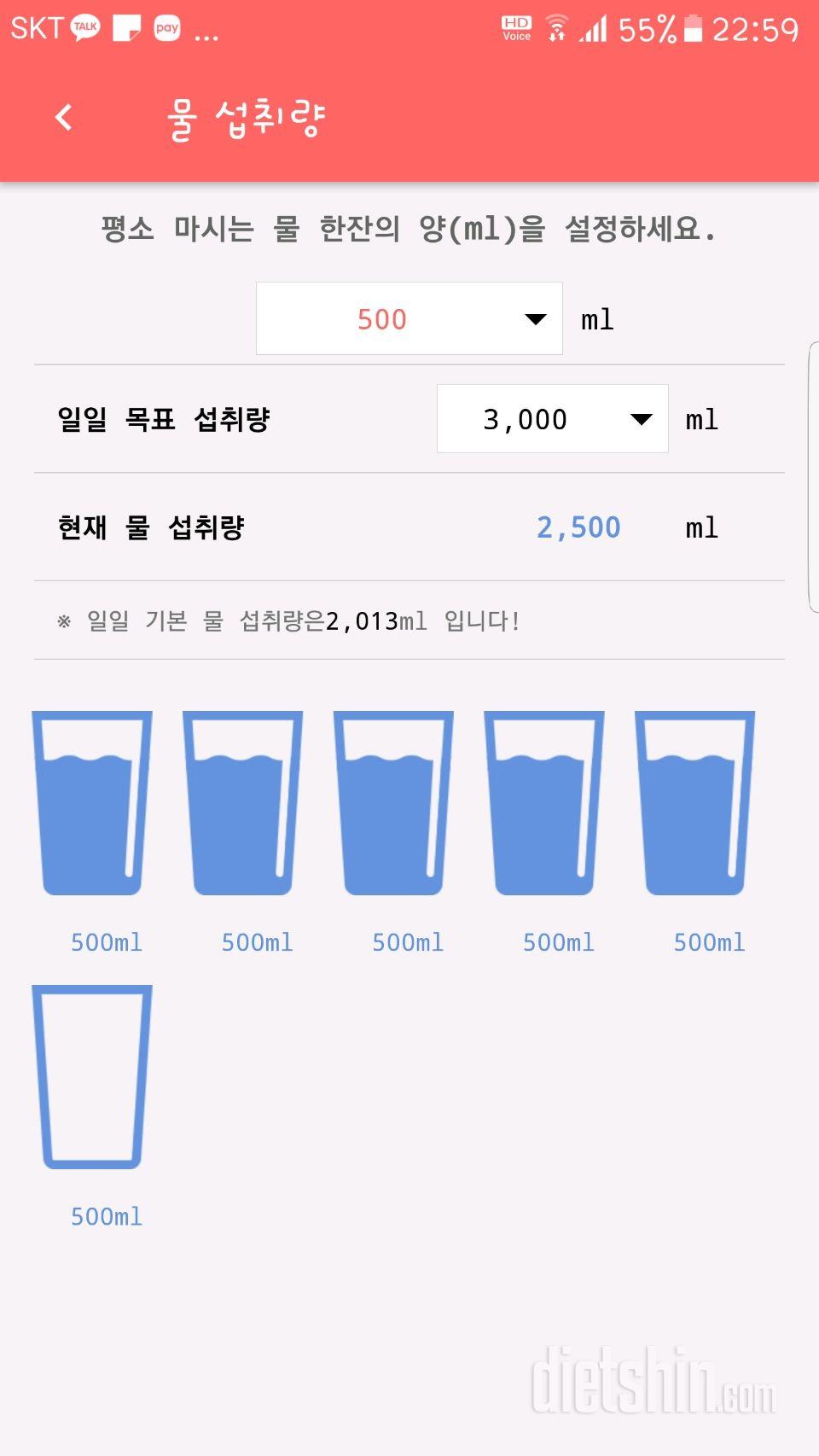 30일 하루 2L 물마시기 6일차 성공!