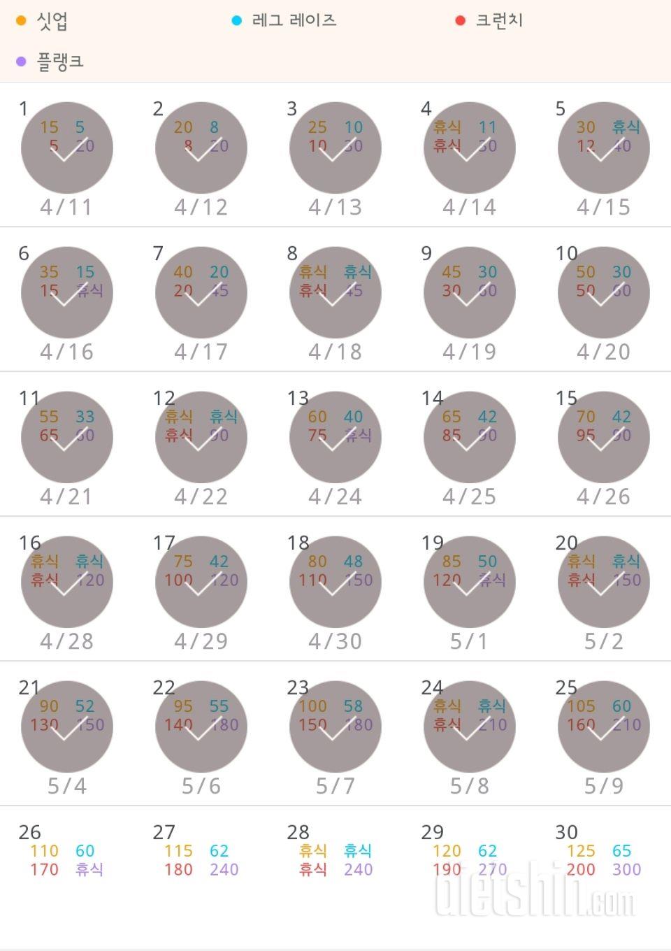 30일 복근 만들기 55일차 성공!