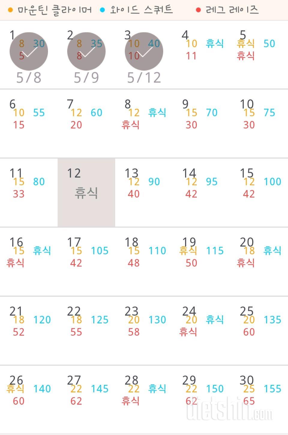 30일 체지방 줄이기 3일차 성공!