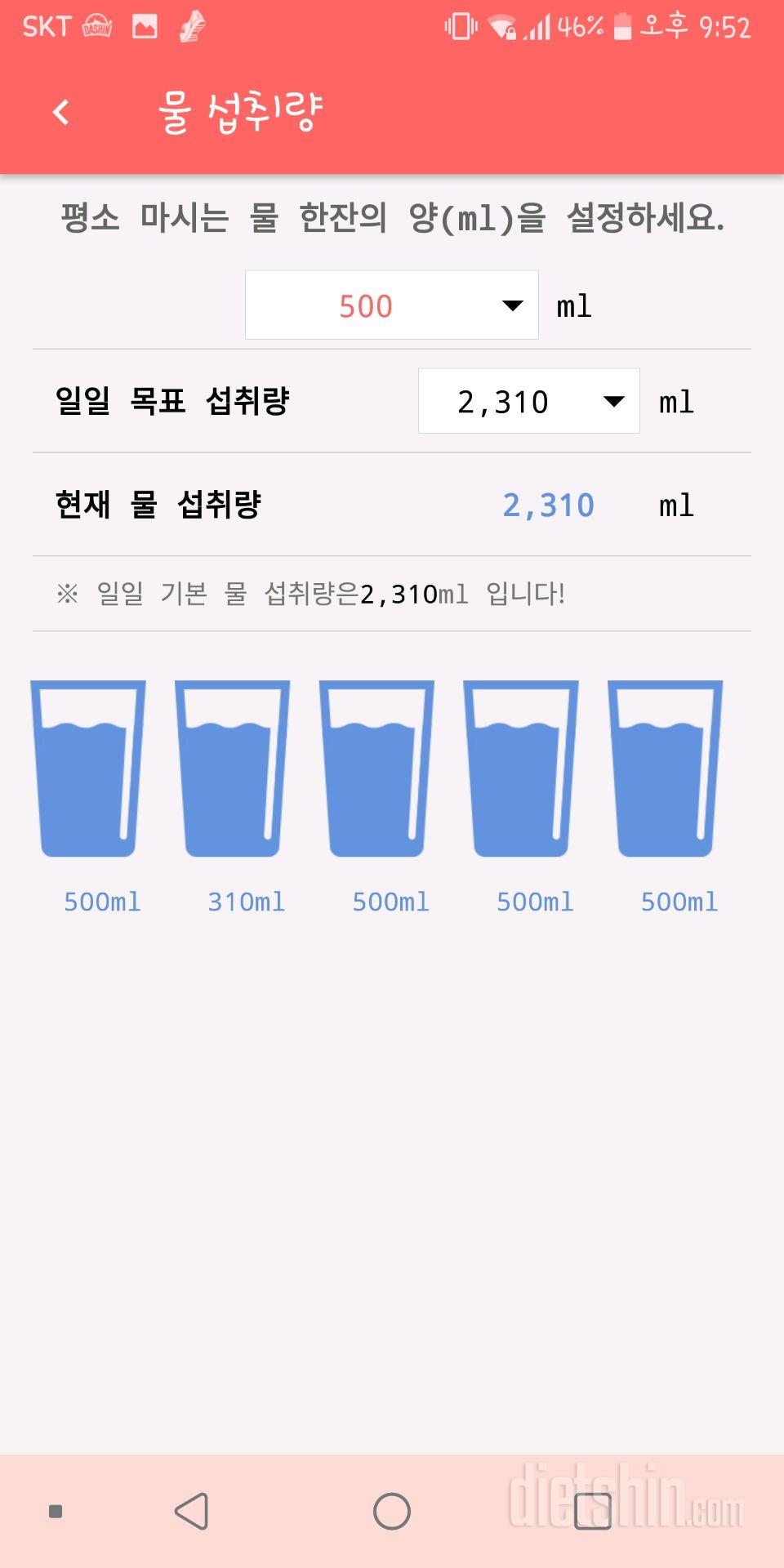 30일 하루 2L 물마시기 10일차 성공!