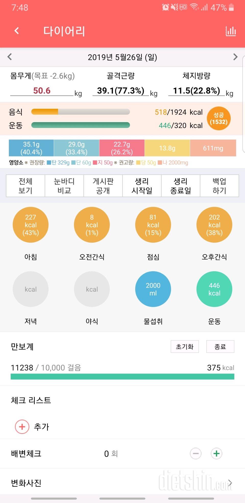 30일 당줄이기 4일차 성공!