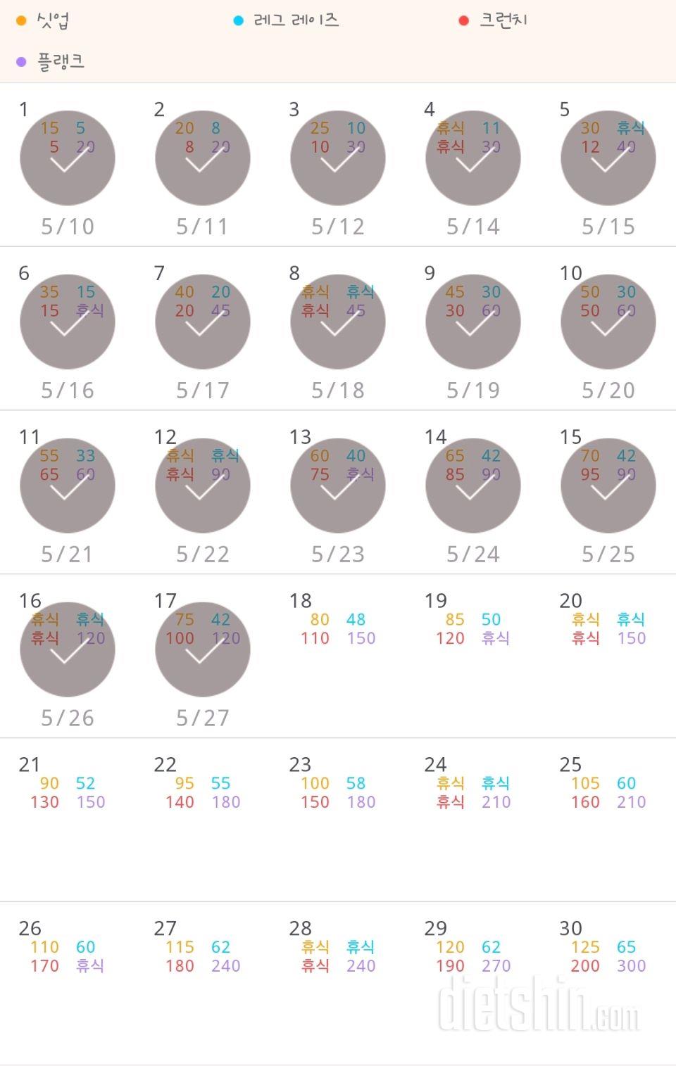 30일 복근 만들기 47일차 성공!