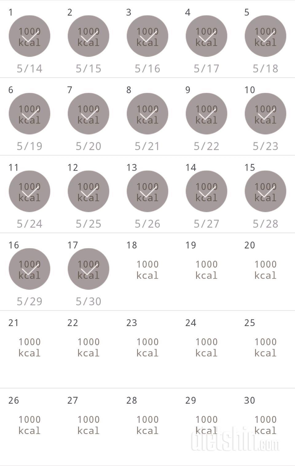 30일 1,000kcal 식단 47일차 성공!