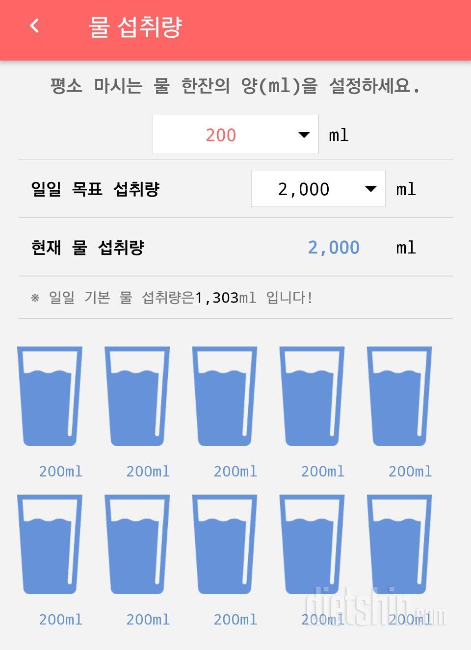 30일 하루 2L 물마시기 4일차 성공!