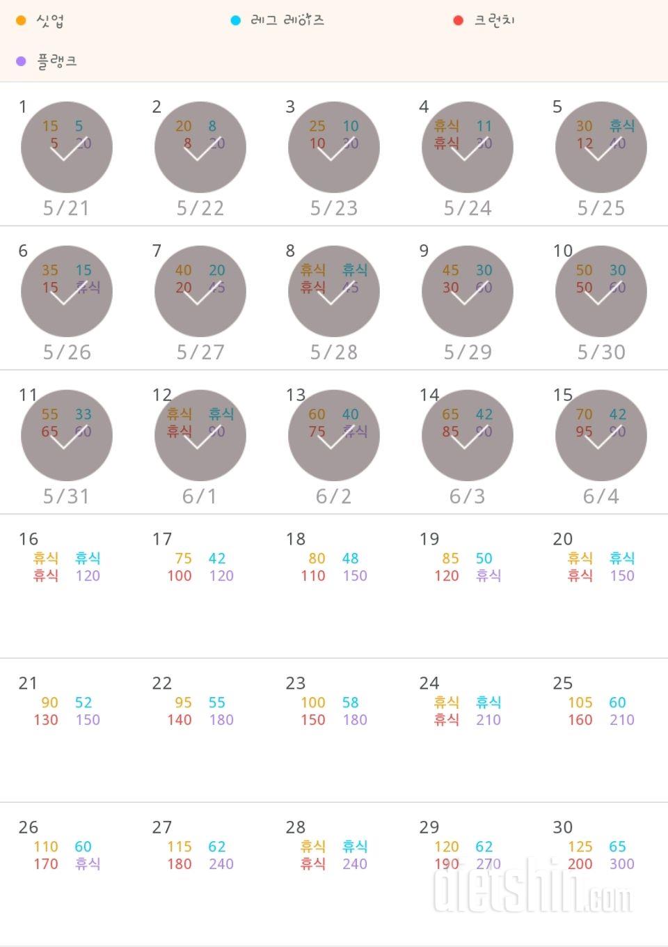 30일 복근 만들기 45일차 성공!