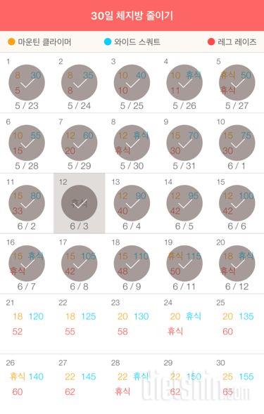 30일 체지방 줄이기 20일차 성공!