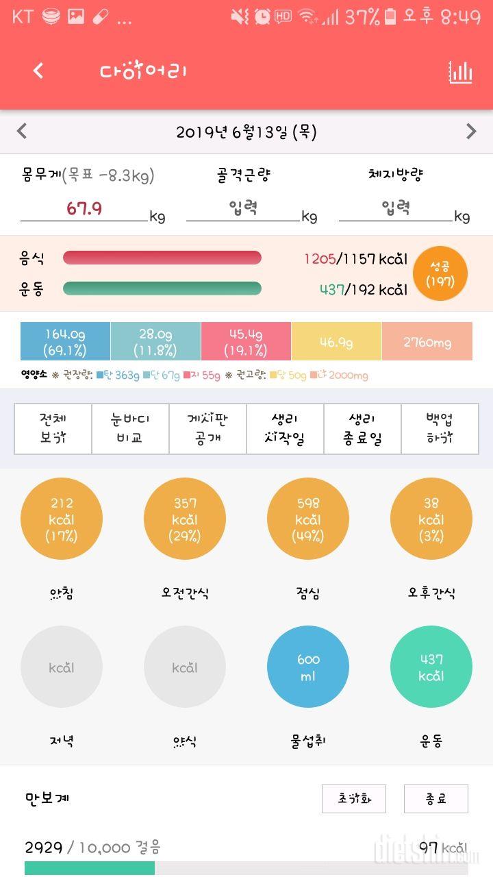 30일 야식끊기 6일차 성공!