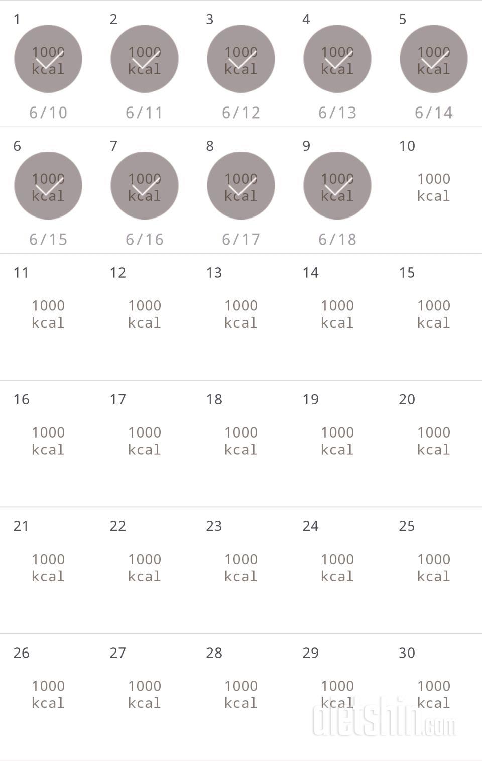 30일 1,000kcal 식단 9일차 성공!