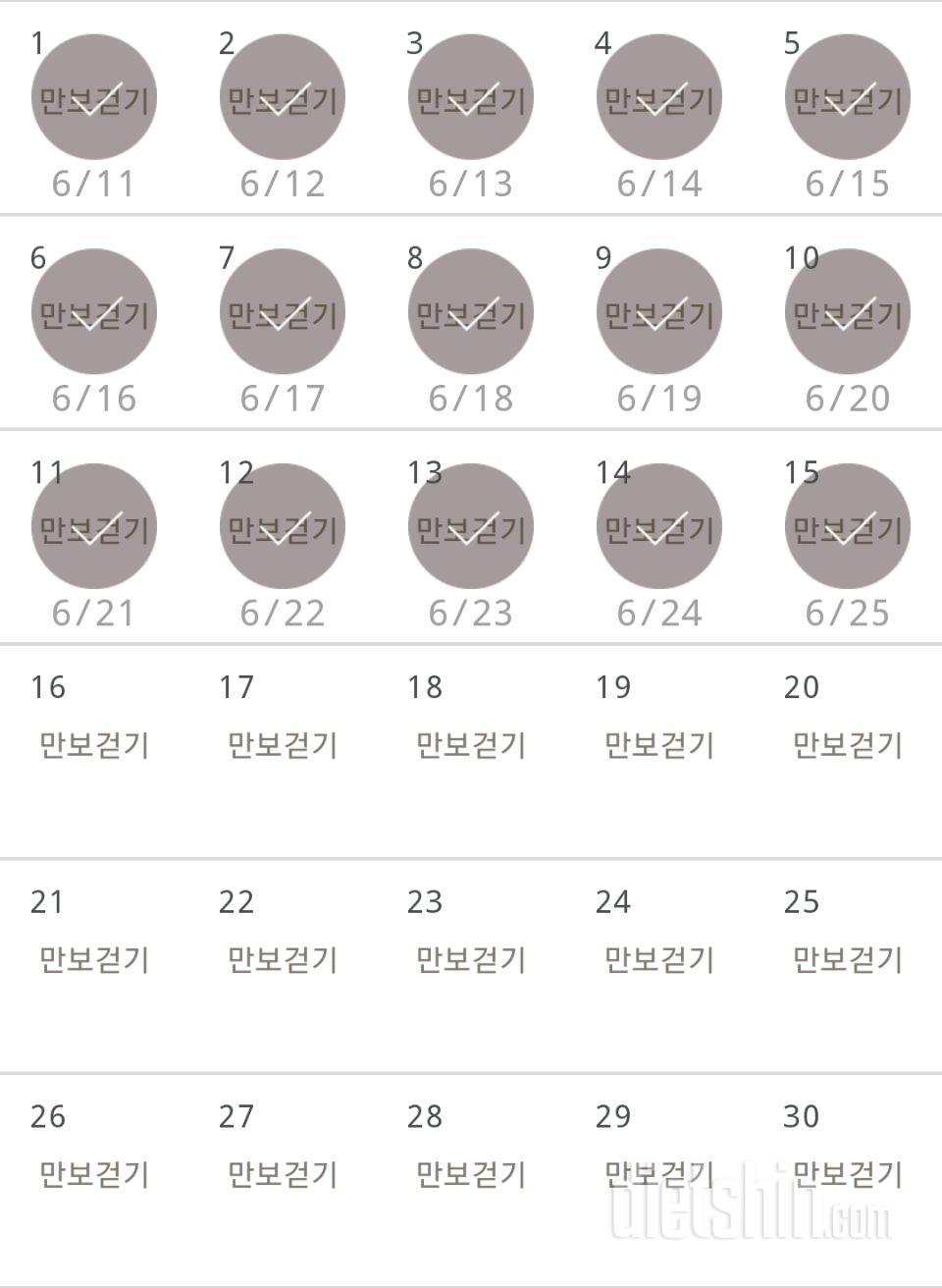 30일 만보 걷기 15일차 성공!