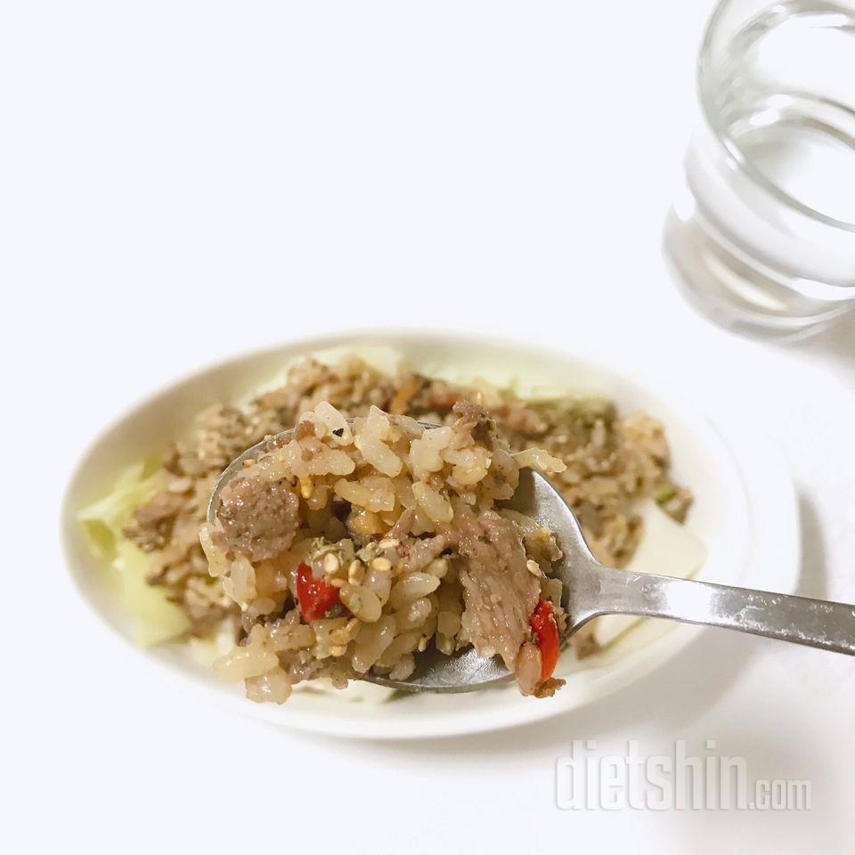 오늘 아침 급히 차린 현미밥 - 우둔살