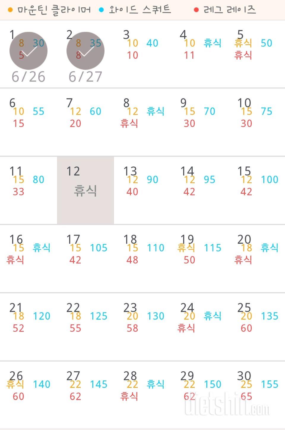 30일 체지방 줄이기 2일차 성공!