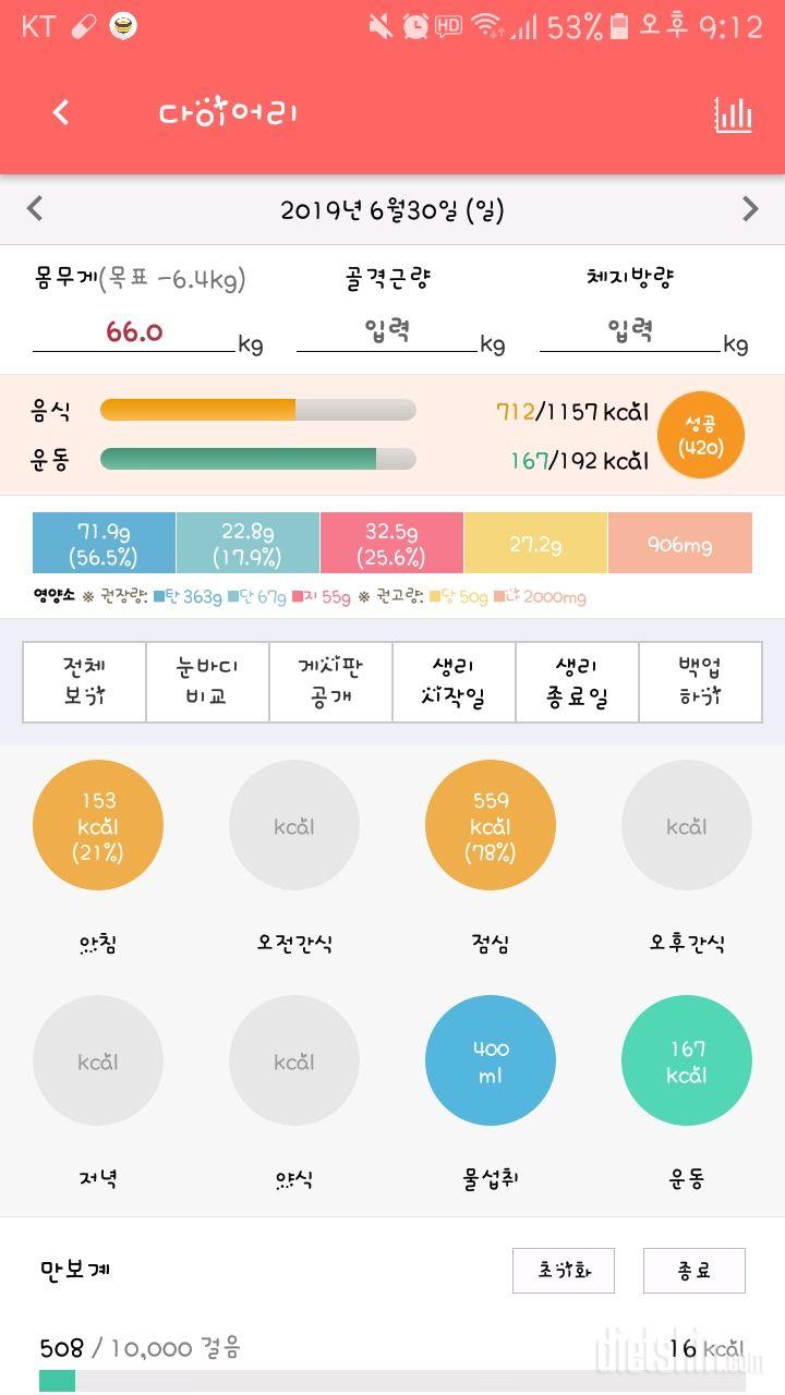 30일 야식끊기 22일차 성공!