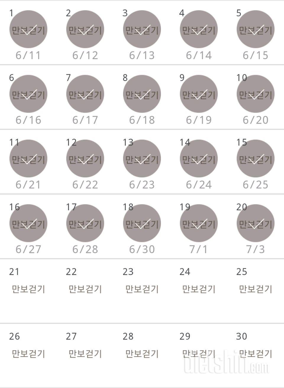 30일 만보 걷기 20일차 성공!