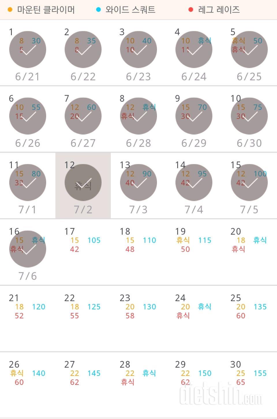 30일 체지방 줄이기 16일차 성공!