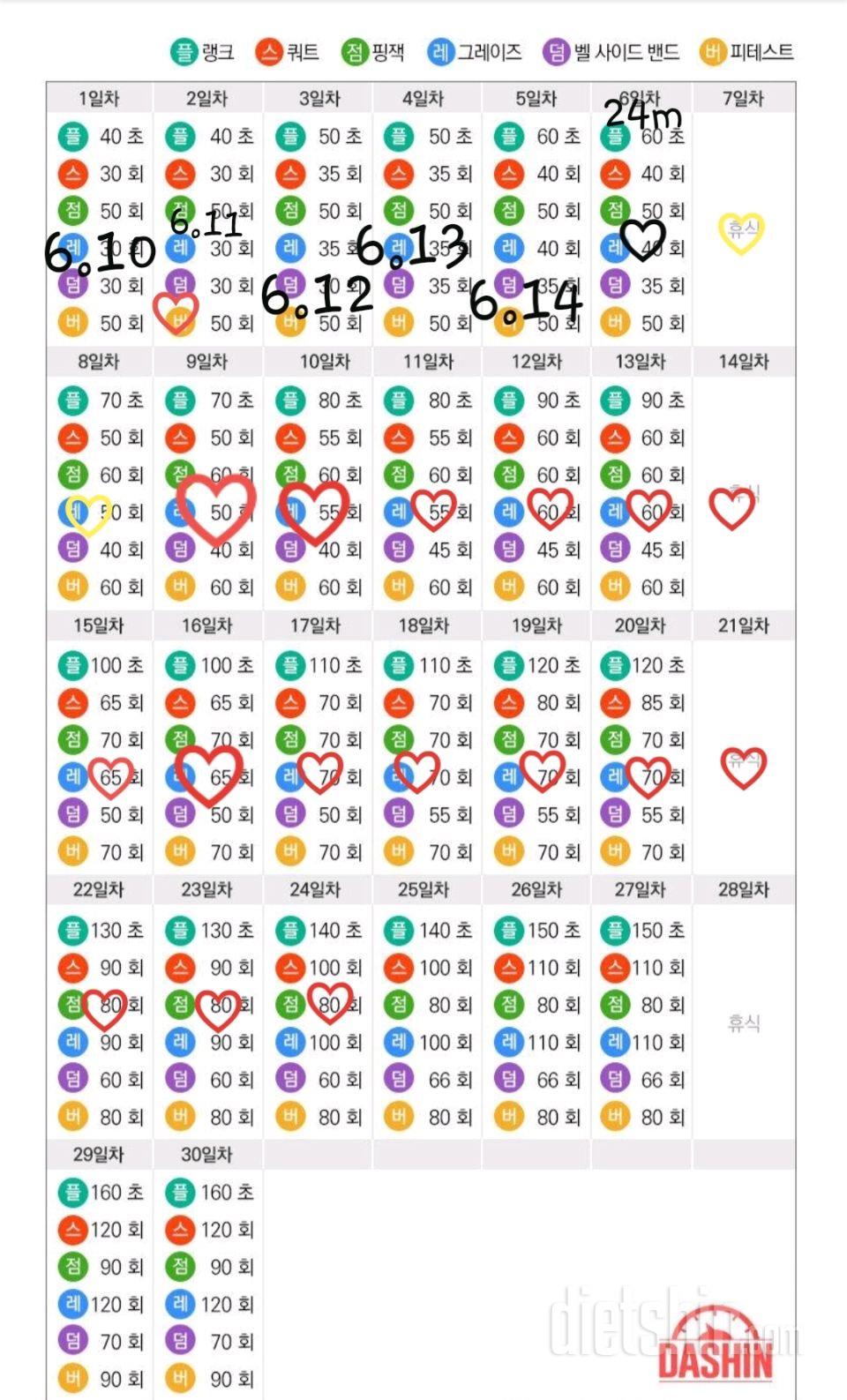 (다신14기운동미션)24일차 / 등록은 밀렸지만 기록을 위해 적습니다