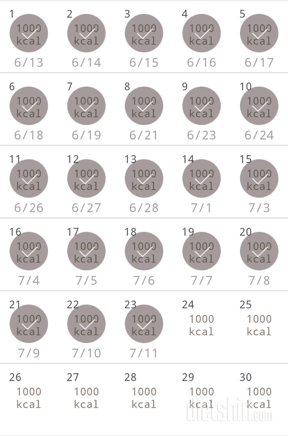 30일 1,000kcal 식단 83일차 성공!