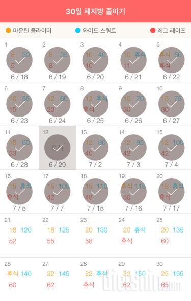 30일 체지방 줄이기 20일차 성공!