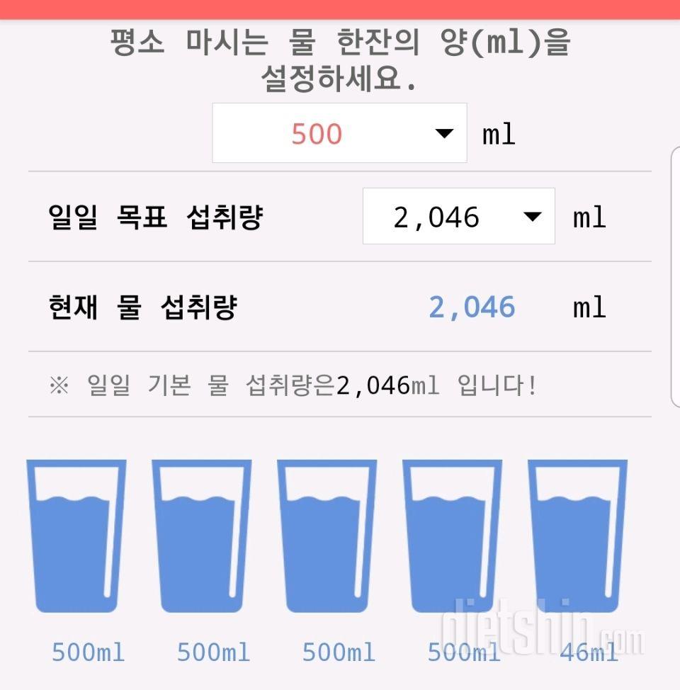 30일 하루 2L 물마시기 423일차 성공!