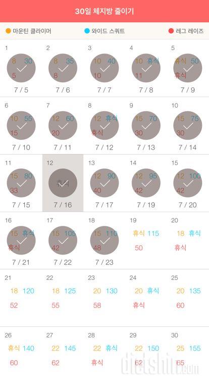 30일 체지방 줄이기 18일차 성공!