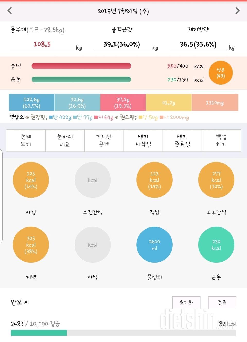 30일 하루 2L 물마시기 1일차 성공!