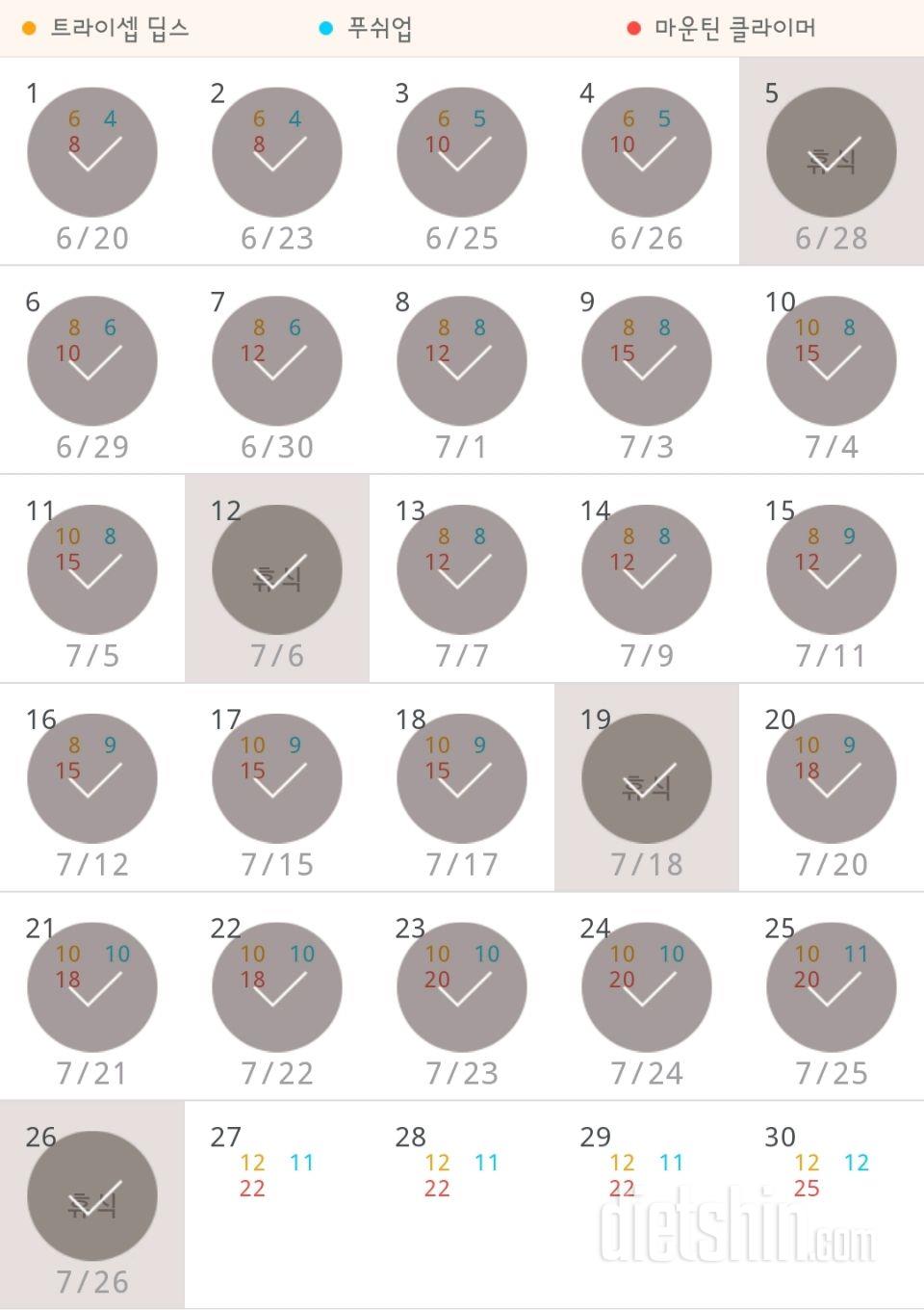 30일 슬림한 팔 116일차 성공!