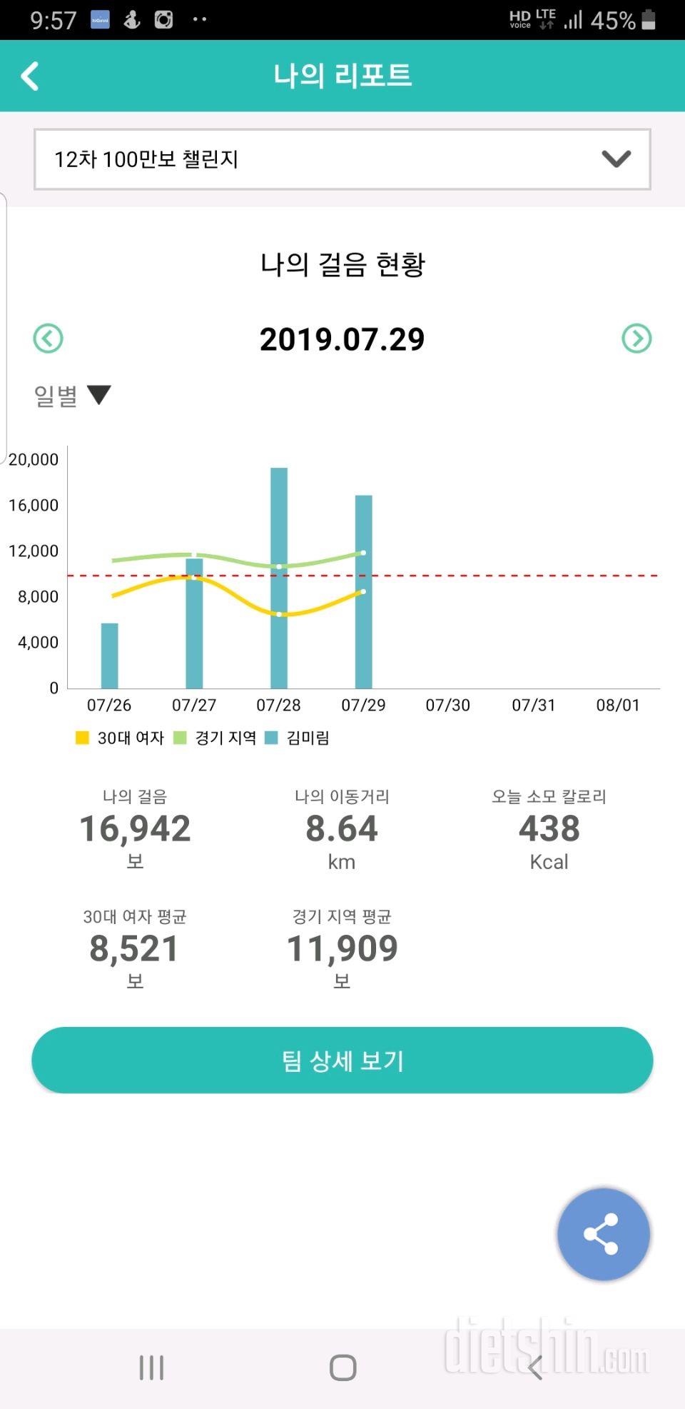 30일 만보 걷기 519일차 성공!