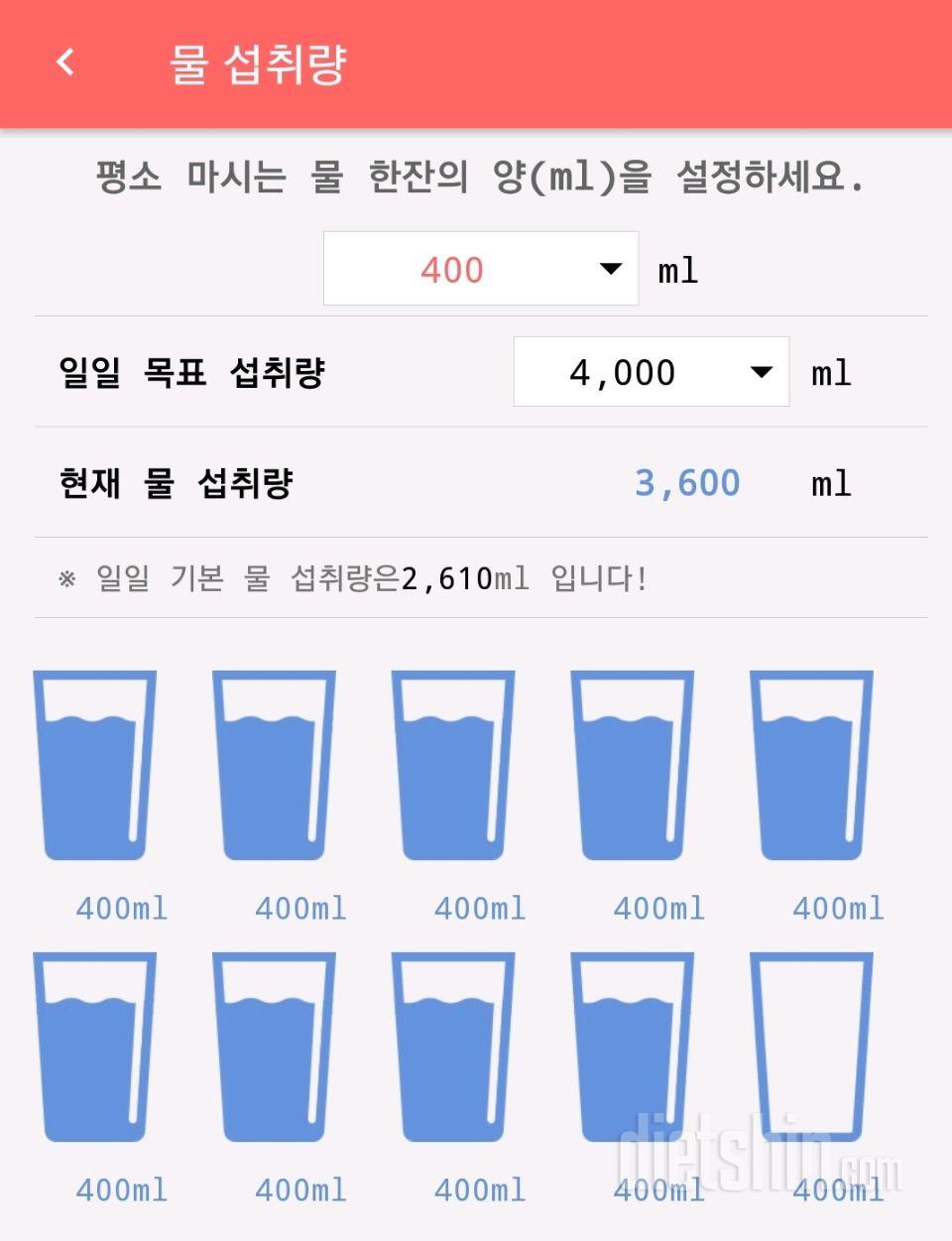 30일 하루 2L 물마시기 22일차 성공!