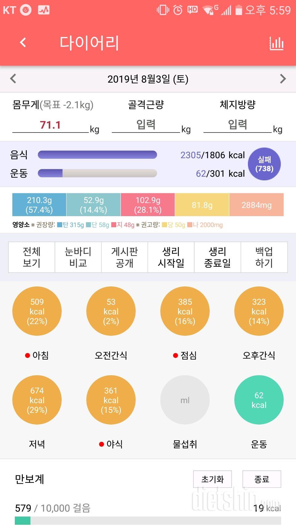 8월3일 식사운동