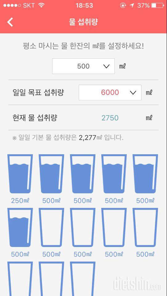 30일 하루 2L 물마시기 74일차 성공!